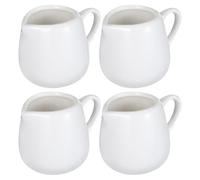TEMPNAP Lot de 4 Mini Crémier en Céramique avec Poignée 50ml Petits Pichets à Sauce et Lait avec Bec Verseur Anti-goutte Pots à Lait Porcelaine Cuisine et Service Quotidien