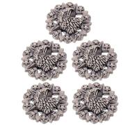 TEMPNAP Lot de 5 Boutons en Alliage Argenté pour Paquet, Fixation Solide et Ajustement Serré, Design Unique D'aigle, pour Projets DIY et Accessoires de Mode