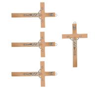 TEMPNAP Lot de 5 Pendentifs Croix Catholique en Bois Léger Artisanat Délicat, Décoration Religieuse pour Transmission de Foi en Famille et Festivals Chrétiens