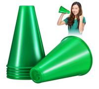 TEMPNAP Lot de 6 Mégaphones en Plastique Couleur Vert Foncé, Instruments Bruyants pour Événements Sportifs et Fêtes, Cornes D’Encouragement Légères et Portables, Accessoires pour Fans