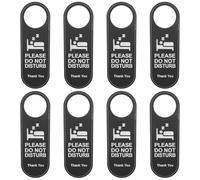 TEMPNAP Lot de 8 Panneaux de Porte en Pu Noir Ne Pas Déranger à Accrocher sur Poignée pour Chambre D'hôtel ou Bureau, Panneau de Confidentialité Résistant à L'usure, Design Moderne