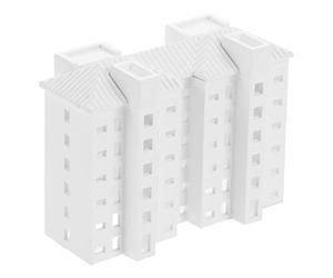 TEMPNAP Maquette Miniature de Bâtiment en Plastique Blanc Détails Complexes, Outil Éducatif pour l'enseignement de L'urbanisme et Décoration Réaliste D'appartement