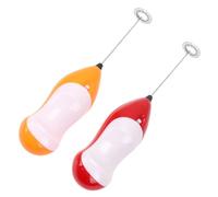 TEMPNAP Mini à Œufs Portable Acier Inoxydable en ABS Électrique 2pcs et Mousseur à Lait Automatique et Batteur Couleur Aléatoire Cuisine et Maison