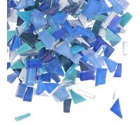 TEMPNAP Morceaux de Mosaïque en Verre Irréguliers Bleus 250 G Tesselles Colorées pour Décoration Jardin Matériaux de Bricolage DIY Carreaux pour Vases Cadres Photo et Projets