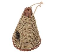 TEMPNAP Nichoir Artisanal en Corde d'herbe d'eau pour Petits Oiseaux et Perruches, Maison Extérieure Suspendue au Design Pratique et Élégant pour Jardinage en Plein Air
