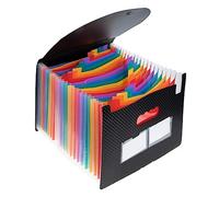 TEMPNAP Organisateur de Documents Accordéon Trieur Compact à Compartiments Carton Noir à Carreaux pour Bureau et Rangement de Reçus Contrats et Plus