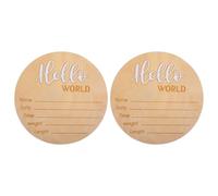 TEMPNAP Panneau en Bois pour Annonce de Naissance Bébé Nom Personnalisé, Lot de 2 Pièces, Design Simple et Délicat, Pratique et Résistant Déformation, Décoration