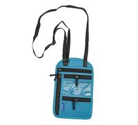 TEMPNAP Paquet Porte-Passeport Multifonction RFID Bandoulière Mini Paquet Portable en Tissu Solide Bleu Lac, pour Homme Et Femme, Voyage Et Usage Quotidien, Compartiment Sécurisé Fermeture Éclair