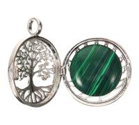 TEMPNAP Pendentif Arbre de Vie en Alliage Pierre Verte, Design Unique et Rétro, Symbole de Puissance et Croissance, Breloque pour Bijoux Raffinée et Artisanale