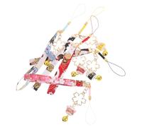 TEMPNAP Pendentif Maneki Neko Kawaii de Chaînes de Clé et Accessoires de Téléphone avec Cloches Charmes de Chat Décorations Feng Shui pour Téléphones et Clés
