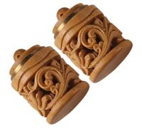 TEMPNAP Pendentif Parfumé en Bois Sculpté Vintage 2pcs, Résistant à l'usure, pour Voiture et Décoration de Bureau, Diffuseur de Boules Parfumées Maison