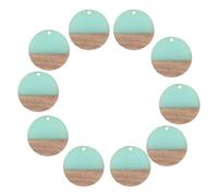 TEMPNAP Pendentifs Ronds Résine Et Bois 10pcs Pour Fabrication Bijoux Accessoires DIY Usage Quotidien Léger