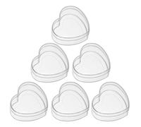 TEMPNAP Petites Boîtes d'Emballage de Cœur, Lot de 6, en Acrylique Transparent Couvercle, Conçues pour Proposer des Bonbons et Bijoux Lors de Garden-Parties et Mariages