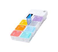 TEMPNAP Pilulier Portable Hebdomadaire Électronique 7 Compartiments en Polypropylène Rappel Horaire Intelligent pour de Voyage et Usage Quotidien