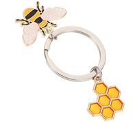 TEMPNAP Porte-clés Créatif en Alliage Pendentif de Nid D'abeille et Abeille, Léger et Décoratif, comme Présent ou Décoration pour Paquet et Paquet à Dos