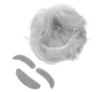 TEMPNAP Postiche Vieillesse Homme Costume De Professeur Unisexe Légère Taille Unique Barbe Et Sourcils Blanc, Accessoire Déguisement Fête Cosplay Historique