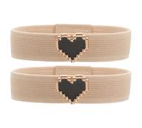 TEMPNAP Sangles Élastiques pour Chaussures Plates avec Décoration Cœur et Perles Maintien Antidérapant Remplacement Confortable pour Fille Couleur Chair