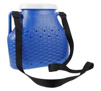 TEMPNAP Seau de Pêche 10l en Plastique Épais Bleu avec Couvercle Étanche, Récipient à Poisson et Crevettes Réutilisable, Panier Robuste pour Activités Plein Air, Camping et Pêche Filet