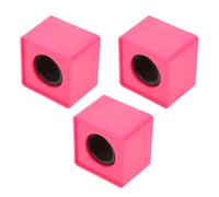 TEMPNAP Support de Micro Portable en Plastique Rose Grand Affichage de Logo, Cube Carré, Lot de 3 Pièces pour Interviews et Présentateurs