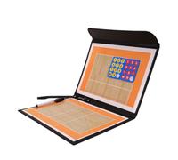 TEMPNAP Tableau Blanc Effaçable à Sec de Volleyball Portable en Cuir Pu avec Design Pliable en Deux Sections, Stylo Aimanté et Frigo pour Coaching de Volley-ball