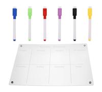 TEMPNAP Tableau Magnétique Acrylique Transparent Planning Semaine Effaçable avec Stylos Aimantés pour Frigo Organiseur Mémo Calendrier