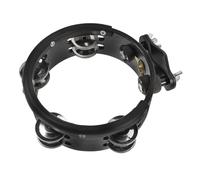TEMPNAP Tambourin à Double Rangée de Charleston Noir en Bois et Métal, Instrument de Musique à Percussion Rond 6 Pouces pour Batterie et Performances Musicales