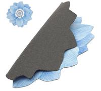 TEMPNAP Tapis de Sol de Fleur 80X80 CM Bleu Lotus Coton Lavable Léger et Doux pour Chambre et Salon Décoratif
