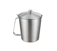 TEMPNAP Tasse à Mesurer Design Lisse et Élégant en Acier Inoxydable 500ml avec Couvercle Spécial pour Lait D'espresso et Milk Shake en Restaurants ou Fêtes