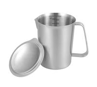TEMPNAP Tasse à Mesurer Récipient Polyvalent et Robuste 500ml en Acier Inoxydable Couvercle Graduée Cuisine et Laboratoire pour Pâtisserie et Travaux Scientifiques