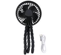 TEMPNAP Ventilateur Portable Rechargeable Matériau Abs et Pp 3 Vitesses Réglables pour Poussette Trépied Flexible pour Bureau et Extérieur