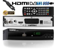 Tempo 4000 Décodeur Terrestre TNT - DVB T2 / HDMI Full HD / Récepteur TV / USB / Decodeur TNT / DVB-T2 / H.265 HEVC / PVR / TNT