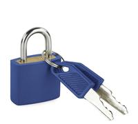 TEMPO - Cadenas à clefs - Cadenas Multifonctions - Cadenas Casier pour École, Collége, Lycée, Valise, Boite à Outils - Petit Cadenas Léger et Résistant en Zinc et ABS, bleu