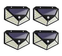 TEMPO DI SALDI Quatre projecteurs d'extérieur à énergie solaire avec 100 LED et capteur crépusculaire
