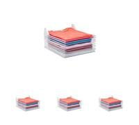 tempo di saldi Système de gain de place pour T-shirt de 10 unités, idéal pour armoire et table de chevet (Lot de 4)