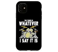 Tempo is Whatever I Say It is Retro Drum Grunge Vintage Coque pour iPhone 11