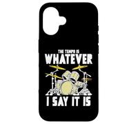 Tempo is Whatever I Say It is Retro Drum Grunge Vintage Coque pour iPhone 16