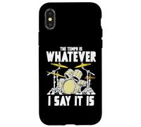 Tempo is Whatever I Say It is Retro Drum Grunge Vintage Coque pour iPhone X/XS