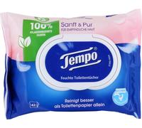 Tempo Lingettes Toilettes Humides Douces & Pures 42 lingettes (paquet de 1)