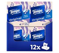 Tempo Lot de 12 boîtes, 60 chiffons par boîte, extra résistants, doux, lavables en machine