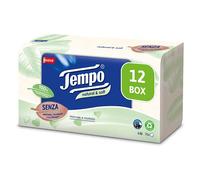 Tempo Lot de 12 mouchoirs de temps en papier naturel et doux, résistants en machine, mouchoirs naturels et doux, sans parfum, colorants et allergènes, 12 paquets de 70 mouchoirs jetables