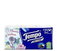 Tempo Mouchoirs 4 Plis de Qualité Testée avec Motifs Animaux, 9 x 5 Lingettes (45 Lingettes)