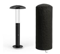 TEMPO STYLE - Poêle à granulés d'extérieur Lumea | Chauffage à 360° jusqu'à 6 heures Puissance réglable 4,6-7 kW | Design moderne avec roues | Comprend gants, brosse et Powerbank