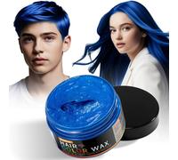 Temporary Blue Hair Dye Wax Natural Hair Dye Wax For Cosplay,Masquerade & Festivals-Easy Wash Styling Pomade With Instant Results & Long Lasting Hold