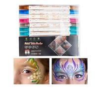 Temporary Skin Markers, 12-Color Bright Body Paint Pens for Kids Teens Adults, Safe Face and Art Supplies for Festivals, Sports Events, Carnivals, Parties, Photoshoots