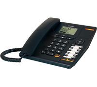 Temporis 880 Pro - Téléphone Fixe Filaire Professionnel - Bibloc - Grand Écran Alphanumérique - Indicateur Lumineux - Volume Réglable - Touche Rappel & Mute - 10 Mémoires Directes - Noir