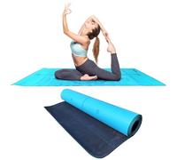 Tempotech Original ® Tapis de yoga en caoutchouc avec système d'alignement - Extrêmement résistant - Comprend un sac et une sangle de transport - Antidérapant - Pour Fittnes - Gymnastique (Céleste)