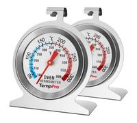TempPro Thermomètre de four, cadran en acier inoxydable 431, lot de 2 | Facile à lire grâce au verre trempé, sans pile, thermomètre à pizza pour la cuisson au four ou au BBQ(anciennement ThermoPro)