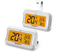 TempPro Thermomètre de réfrigérateur, Thermomètre de congélateur, Lot de 2 | Grand Écran Rétroéclairé Étanche, Enregistrement des Max/Min, Changement Pile Facile, Cave/Cuisine (anciennement ThermoPro)