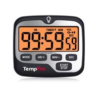 ThermoPro Minuterie de Cuisine Numérique avec Écran LCD Grand, Alarme Multifonction Réglable et Compte à Rebours Rétro-éclairé