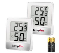 ThermoPro TP49-2 Petit Hygromètre Numérique Thermomètre Intérieur Thermomètre D'ambiance Moniteur de Température et Humidimètre pour Le Confort du Bureau à Domicile Thermomètre de Reptile, 2 Pièces